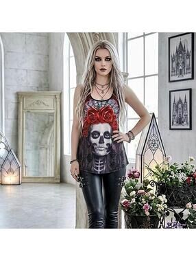 Women's Black and Red Vests-tanks-cami